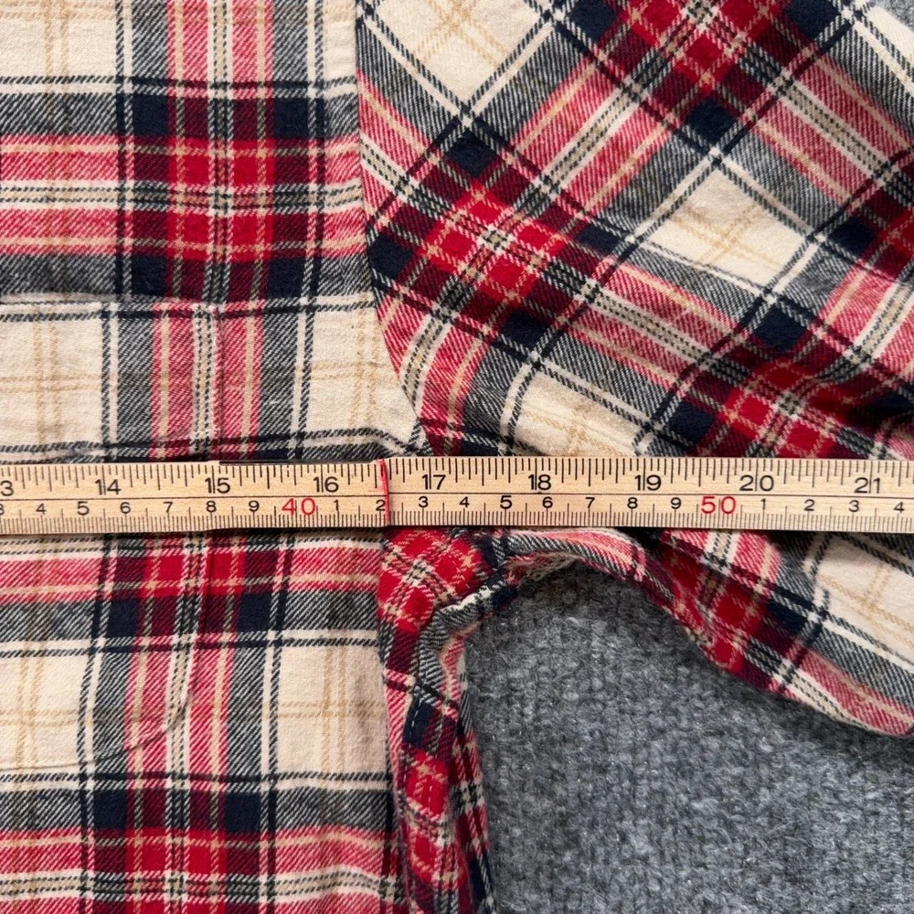 J.Crew Flannel Shirt Mens XSl Red Plaid Classic Fit Button Down Cotton Gorpcore